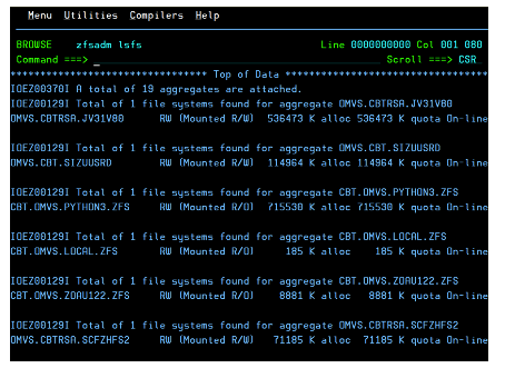 z/OS zFS ISPF Tools - Open Mainframe Project